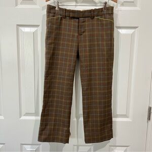 Vintage Y2K Abercrombie & Fitch Womens Plaid Wool Cropped Pants Size 2